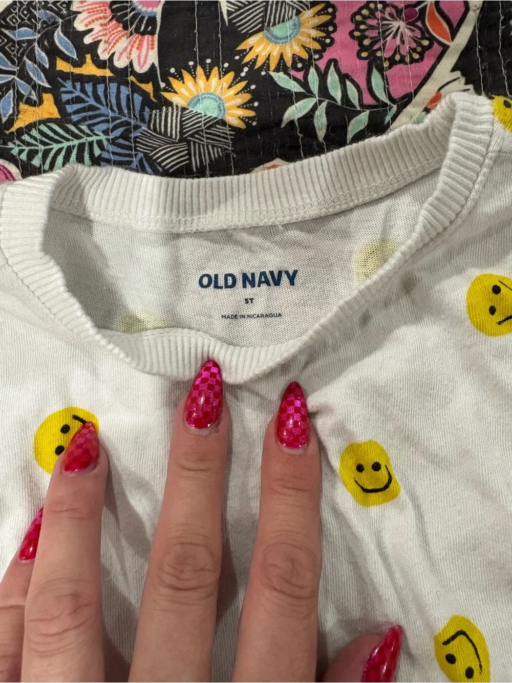 Old Navy Kids' Tee Bundle- White Tee with Yellow- Smiley Tee- Striped Tee